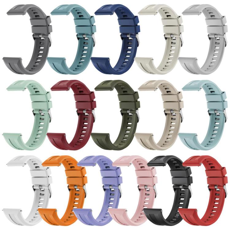 xDfind Silver Buckle Solid Color Silicone Watch Band, For Huawei Watch GT 6 / 5 / 4 / 3 46mm