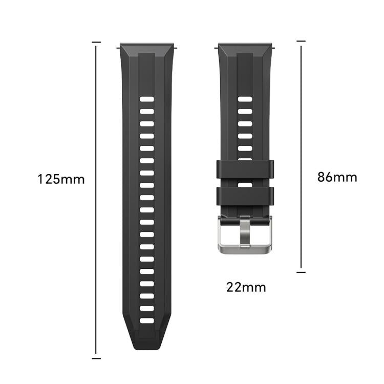 xDfind Silver Buckle Solid Color Silicone Watch Band, For Huawei Watch GT 6 / 5 / 4 / 3 46mm