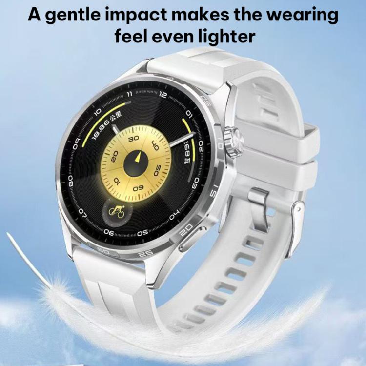 xDfind Silver Buckle Solid Color Silicone Watch Band, For Huawei Watch GT 6 / 5 / 4 / 3 46mm