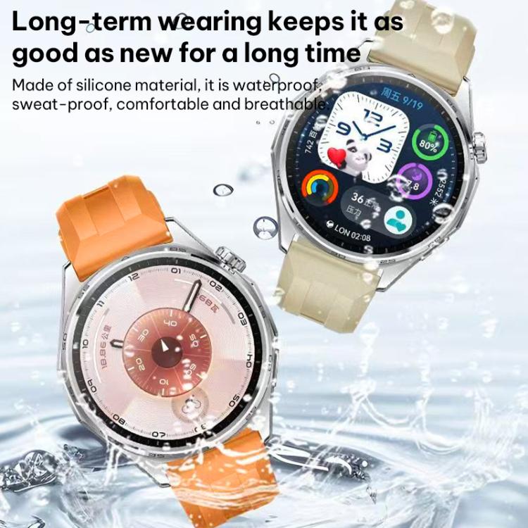 xDfind Silver Buckle Solid Color Silicone Watch Band, For Huawei Watch GT 6 / 5 / 4 / 3 46mm