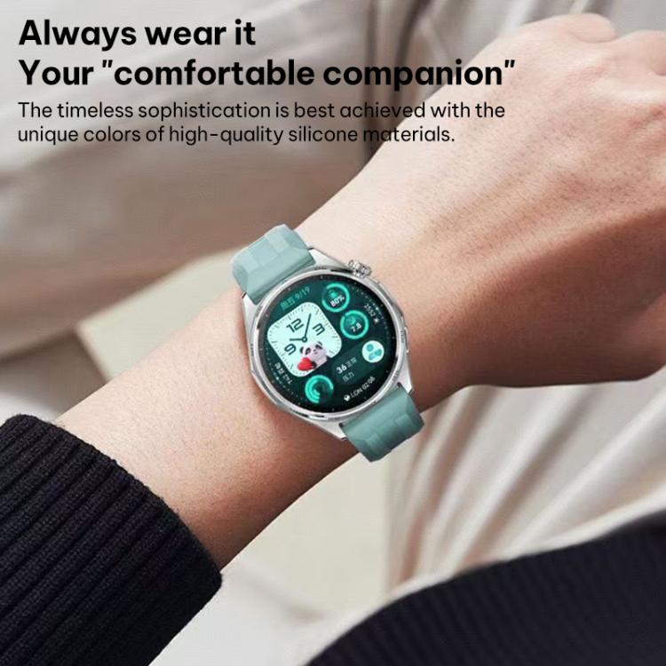 xDfind Silver Buckle Solid Color Silicone Watch Band, For Huawei Watch GT 6 / 5 / 4 / 3 46mm