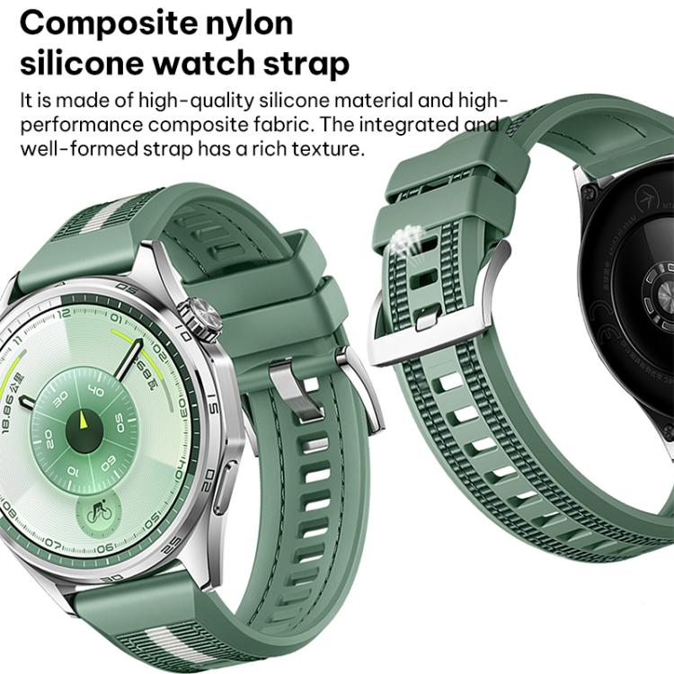 xDfind Braid Nylon Hybrid Silicone Watch Band, For Huawei Watch GT 6 / 5 / 4 / 3 46mm