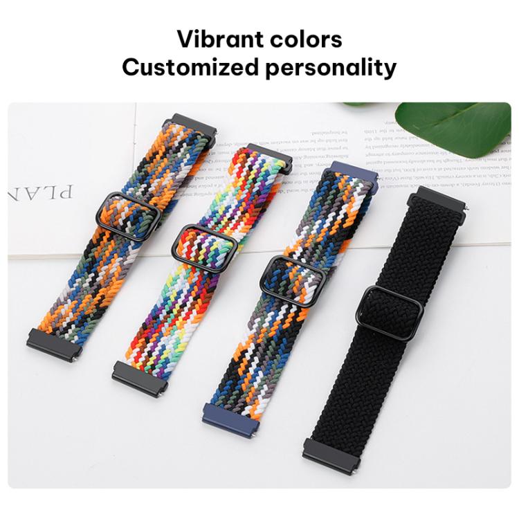 xDfind Sliding Buckle Nylon Braided Watch Band, 22mm