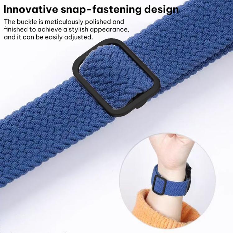 xDfind Sliding Buckle Nylon Braided Watch Band, 22mm