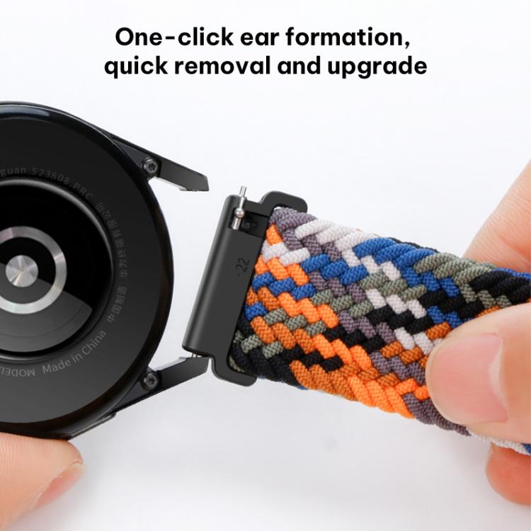 xDfind Sliding Buckle Nylon Braided Watch Band, 22mm