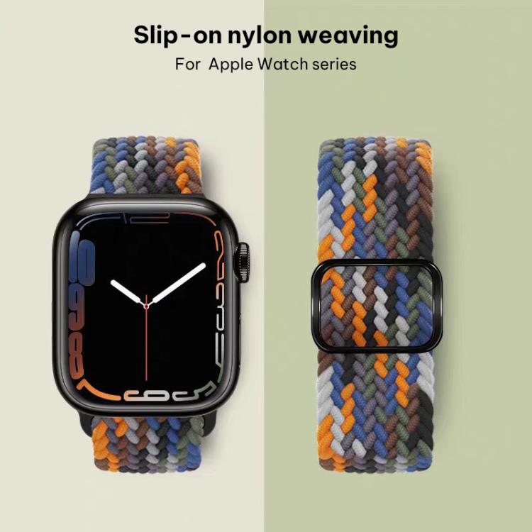 xDfind Sliding Buckle Nylon Braided Watch Band, For Apple Watch 42 / 44 / 45 / 46 / 49mm