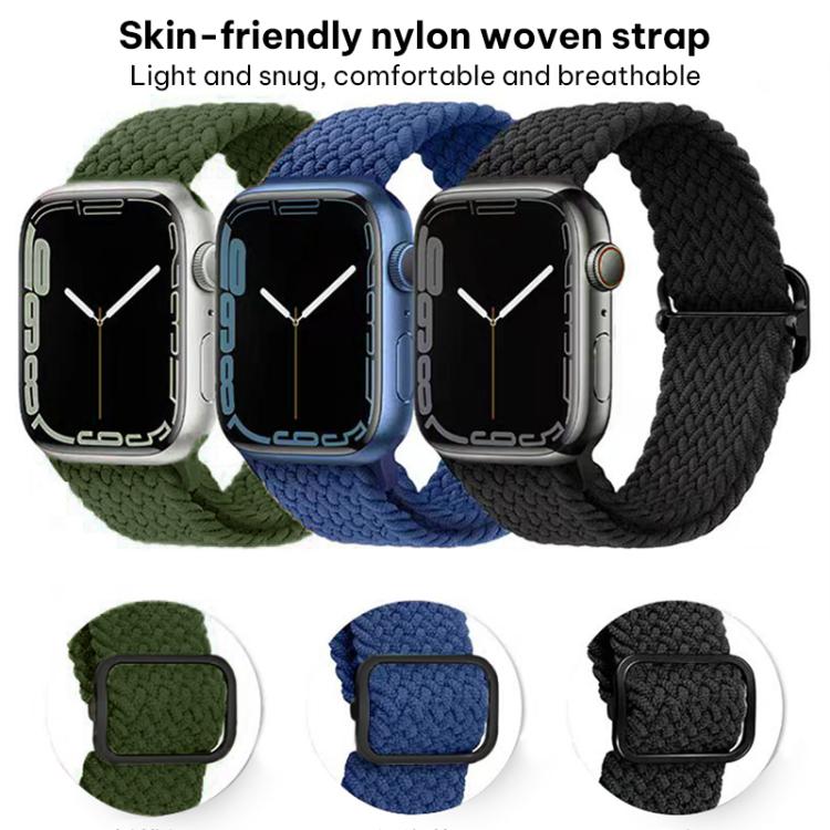 xDfind Sliding Buckle Nylon Braided Watch Band, For Apple Watch 42 / 44 / 45 / 46 / 49mm