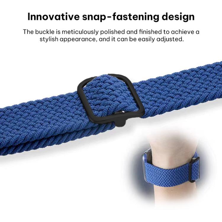 xDfind Sliding Buckle Nylon Braided Watch Band, For Apple Watch 42 / 44 / 45 / 46 / 49mm