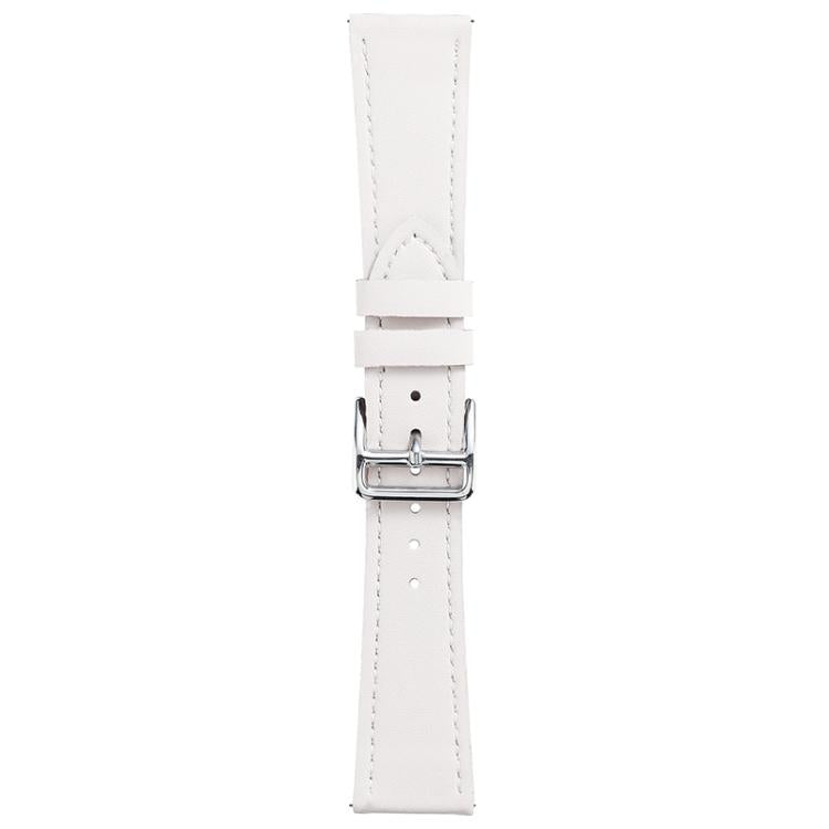 xDfind Silver Buckle Cowhide Texture Vegan Leather Watch Band, 20mm