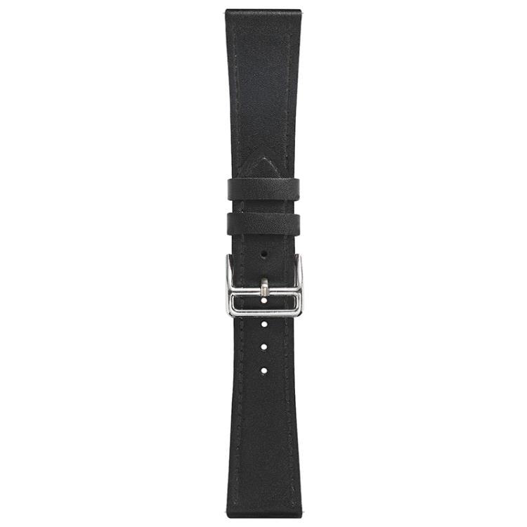 xDfind Silver Buckle Cowhide Texture Vegan Leather Watch Band, 22mm