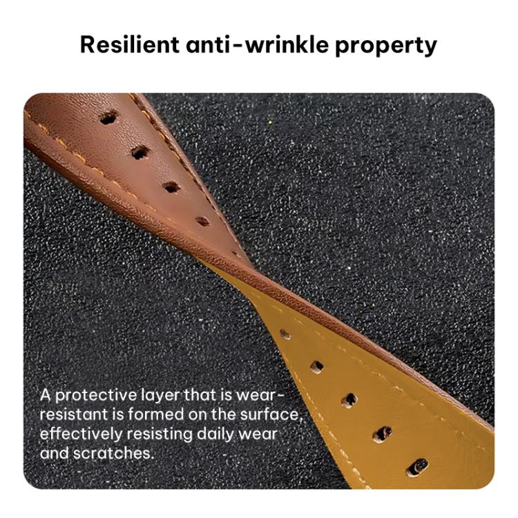 xDfind Silver Buckle Cowhide Texture Vegan Leather Watch Band, 22mm