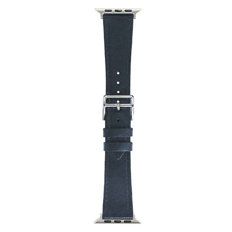 xDfind Silver Buckle Cowhide Texture Vegan Leather Watch Band, For Apple Watch 42 / 44 / 45 / 46 / 49mm