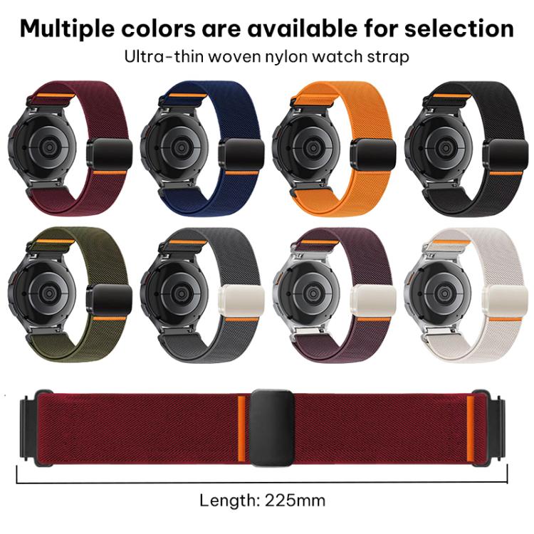 xDfind Flat-head  Elastic Nylon Magnetic Buckle Watch Band, 22mm