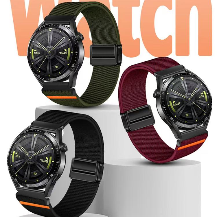 xDfind Flat-head  Elastic Nylon Magnetic Buckle Watch Band, 20mm