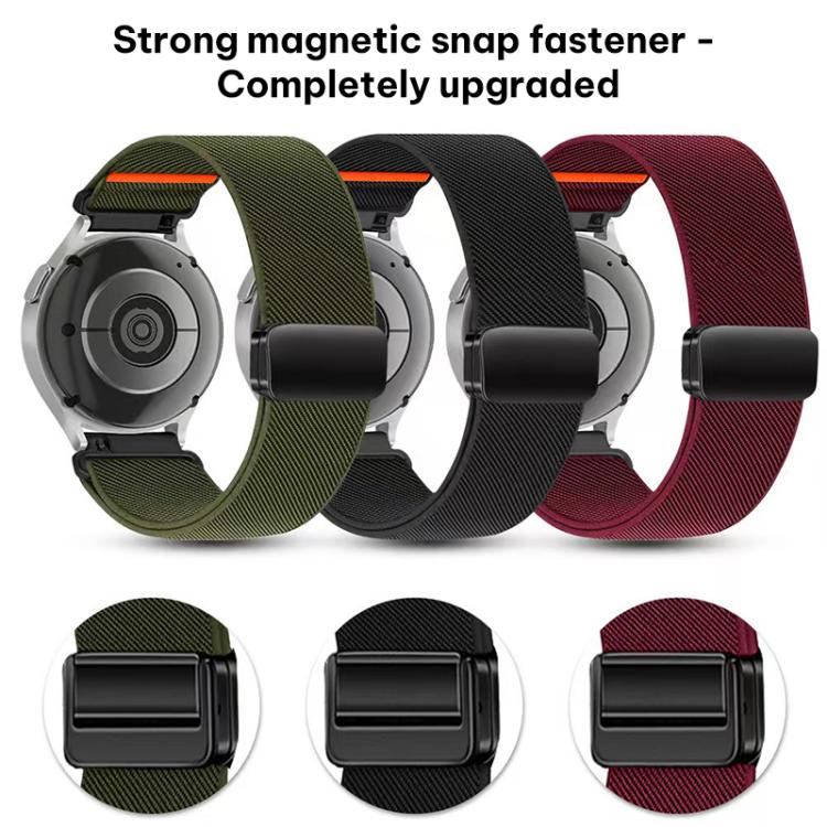 xDfind Flat-head  Elastic Nylon Magnetic Buckle Watch Band, 20mm