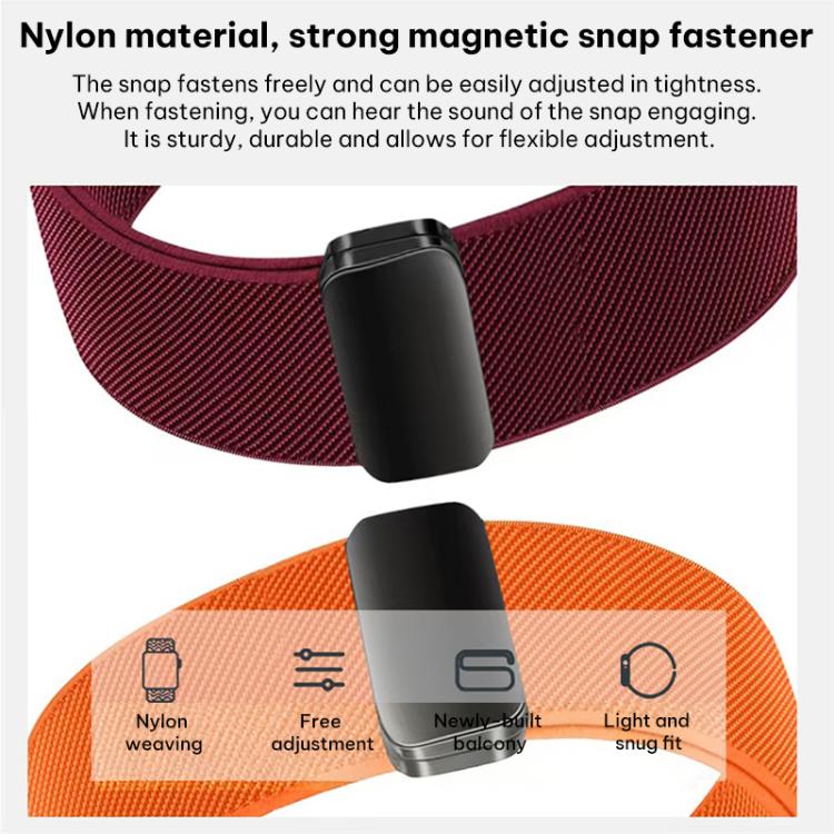 xDfind Flat-head  Elastic Nylon Magnetic Buckle Watch Band, 22mm