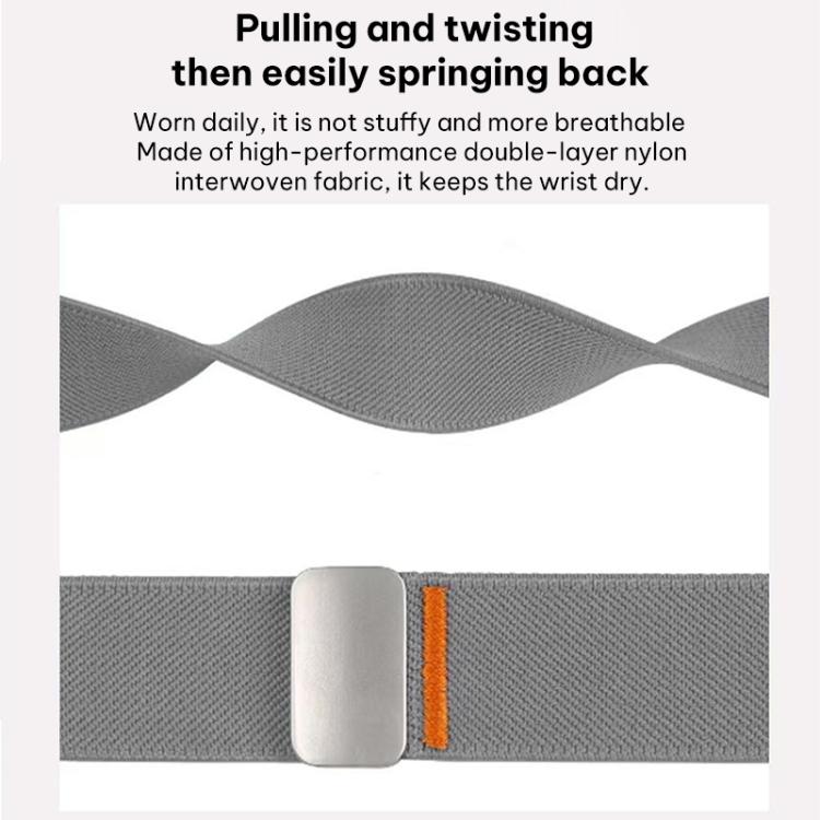 xDfind Flat-head  Elastic Nylon Magnetic Buckle Watch Band, 20mm