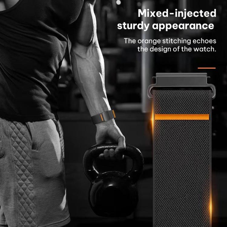 xDfind Flat-head  Elastic Nylon Magnetic Buckle Watch Band, 22mm