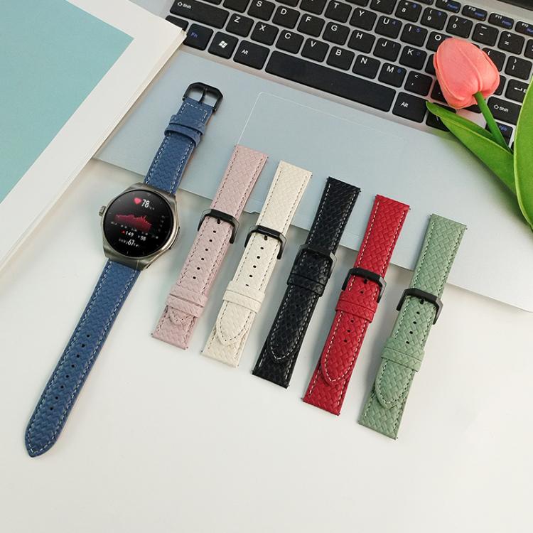 xDfind Flat-head Woven Texture Pin Buckle Vegan Leather Watch Band, 22mm