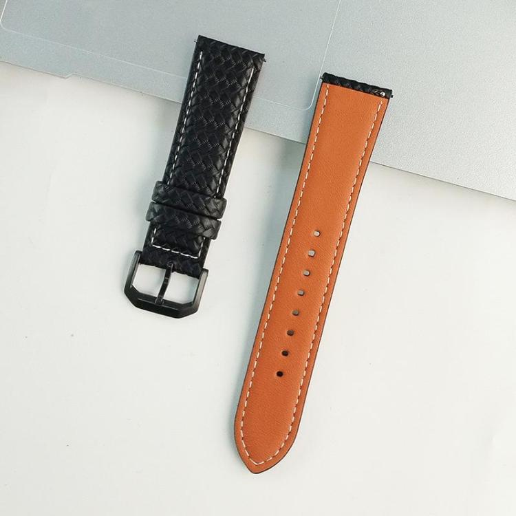 xDfind Flat-head Woven Texture Pin Buckle Vegan Leather Watch Band, 20mm