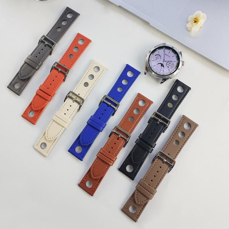 xDfind Flat-head Hole Palm Texture Vegan Leather Watch Band, 20mm