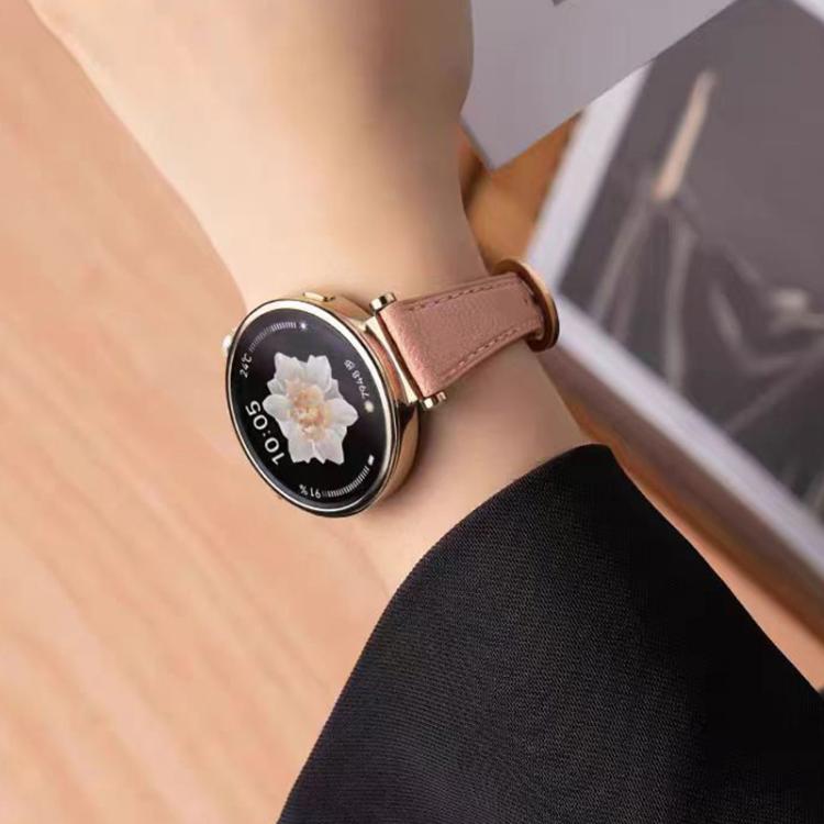 xDfind Flat-head Horseshoe Buckle Vegan Leather Watch Band, 18mm