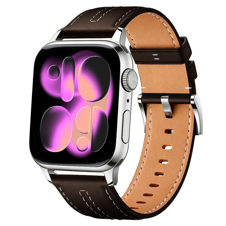 xDfind Composite Cowhide Texture Vegan Leather Watch Band, For Apple Watch 42 / 44 / 45 / 46 / 49mm