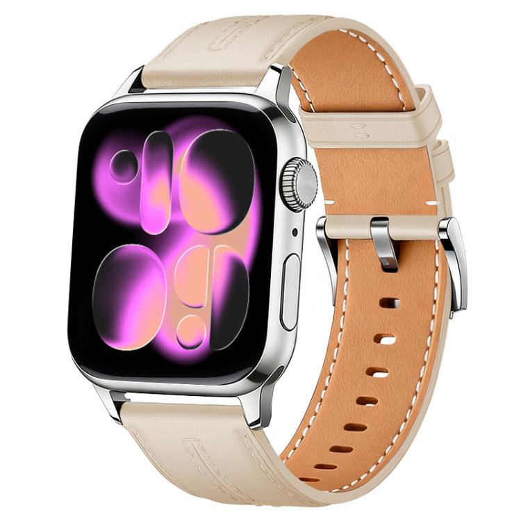 xDfind Composite Cowhide Texture Vegan Leather Watch Band, For Apple Watch 42 / 44 / 45 / 46 / 49mm