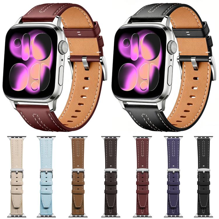 xDfind Composite Cowhide Texture Vegan Leather Watch Band, For Apple Watch 42 / 44 / 45 / 46 / 49mm