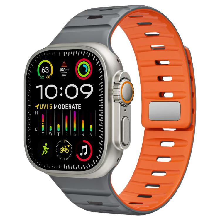 xDfind Magnetic Norman Buckle Silicone Watch Band, For Apple Watch 42 / 44 / 45 / 46 / 49mm
