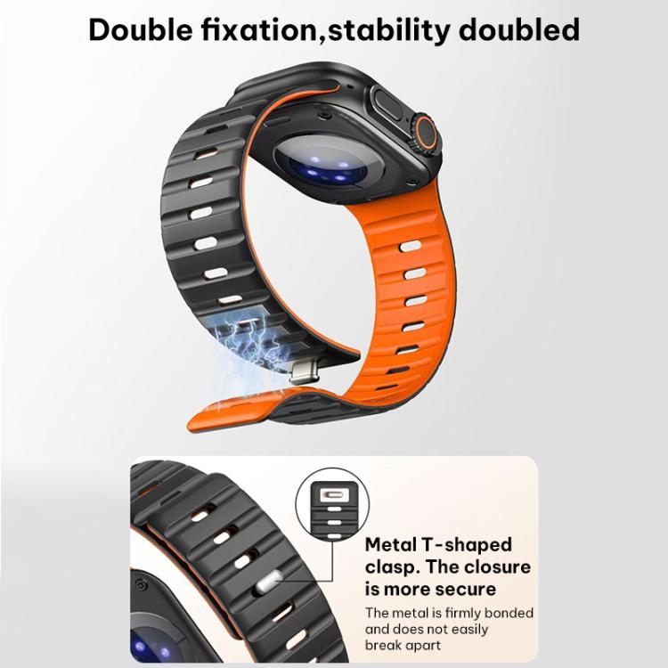 xDfind Magnetic Norman Buckle Silicone Watch Band, For Apple Watch 42 / 44 / 45 / 46 / 49mm