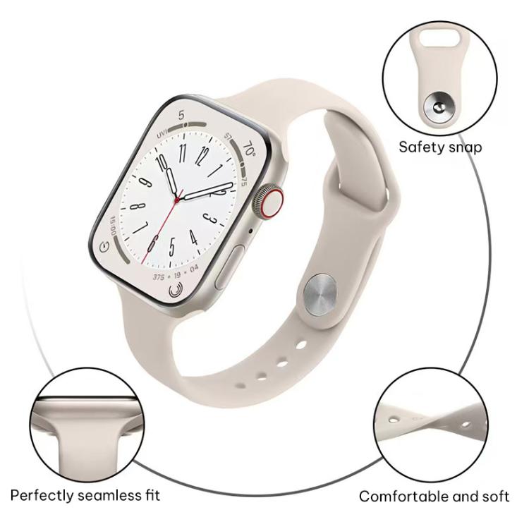 xDfind Small Waist Reverse Buckle Silicone Watch Band, For Apple Watch 42 / 44 / 45 / 46 / 49mm