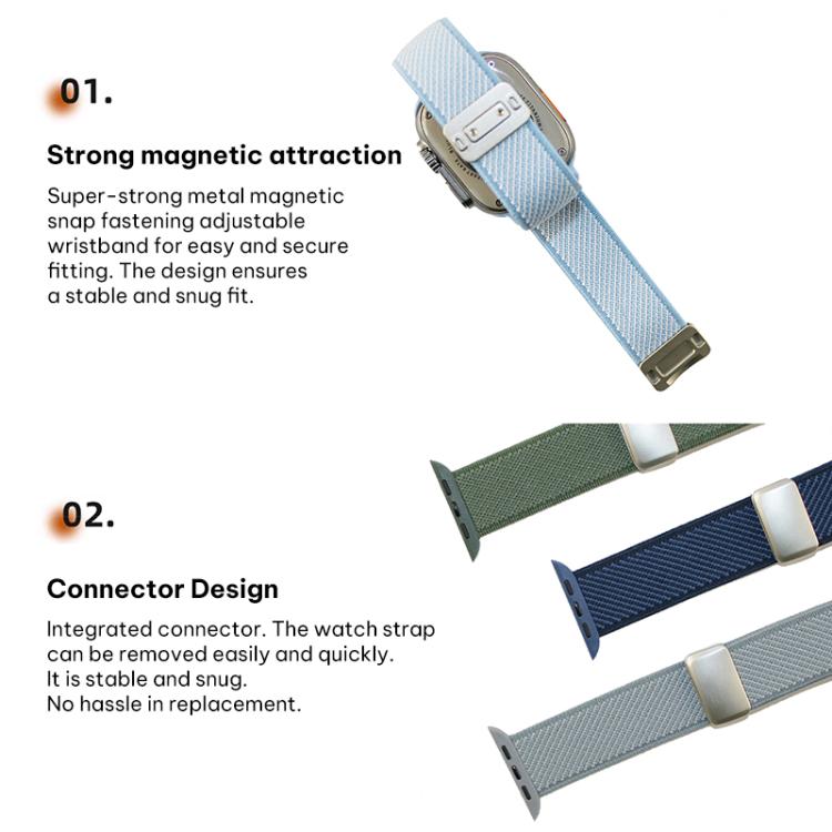 xDfind Dual-color Nylon Magnetic Buckle Watch Band, For Apple Watch 38 / 40 / 41 / S11 42mm
