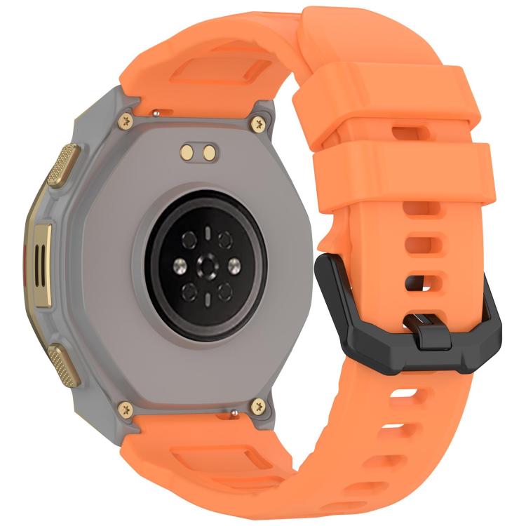 xDfind Solid Color Black Buckle Silicone Watch Band, For Amazfit T-Rex 3 Pro 44mm