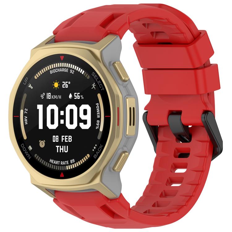 xDfind Solid Color Black Buckle Silicone Watch Band, For Amazfit T-Rex 3 Pro 44mm