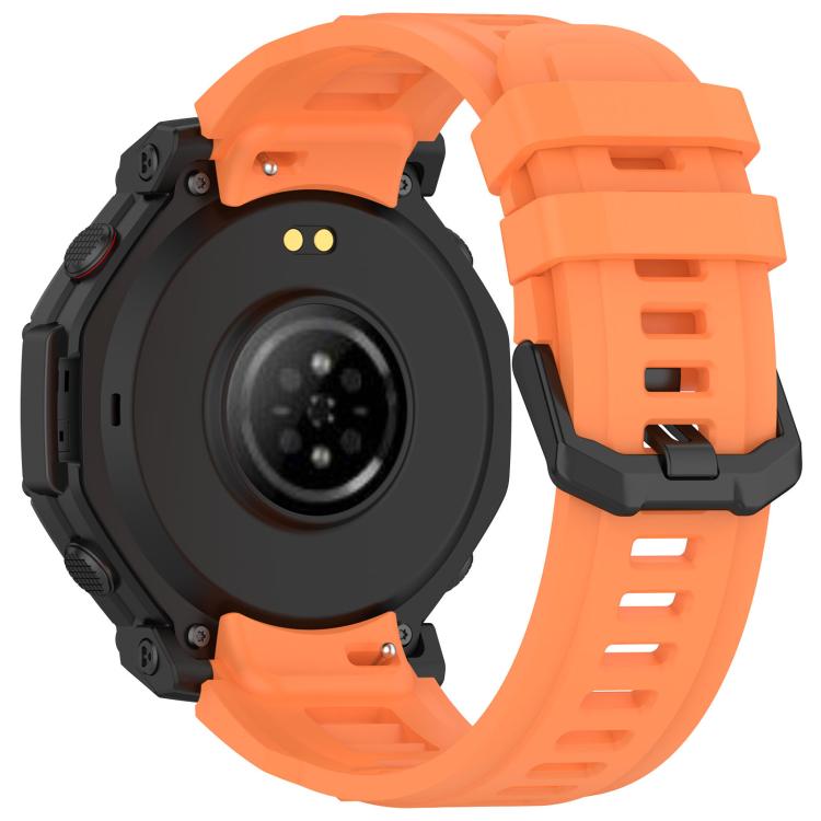 xDfind Solid Color Black Buckle Silicone Watch Band, For Amazfit T-Rex 3 Pro 48mm