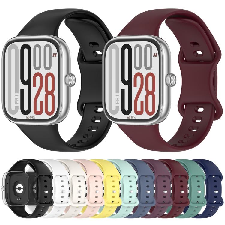 xDfind Solid Color Butterfly Buckle Silicone Watch Band, For Xiaomi Band 9 Pro/8 Pro/Redmi Watch 6/5/4