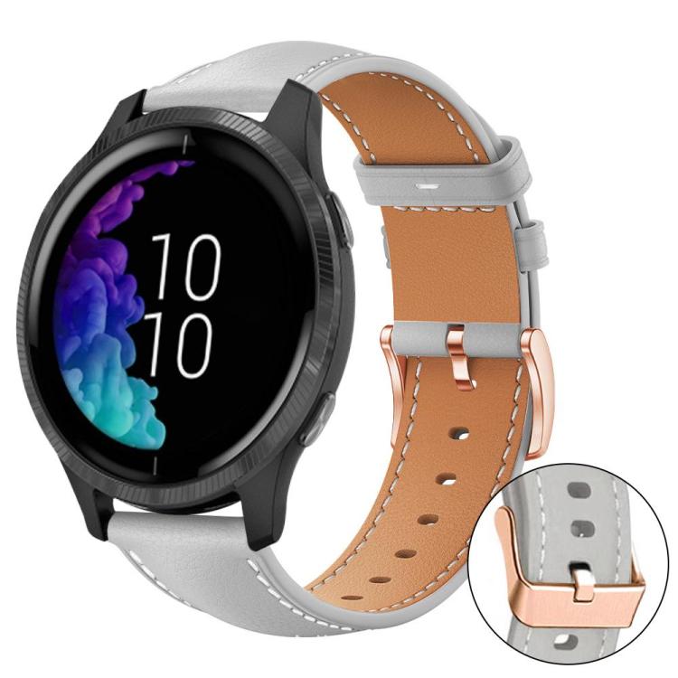 xDfind Flat Head Rose Gold Buckle Black Shark Fine Grain Vegan Leather Watch Band, 22mm