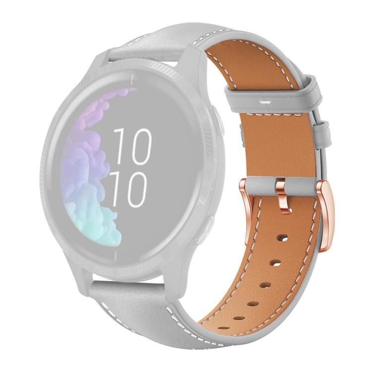 xDfind Flat Head Rose Gold Buckle Black Shark Fine Grain Vegan Leather Watch Band, 22mm
