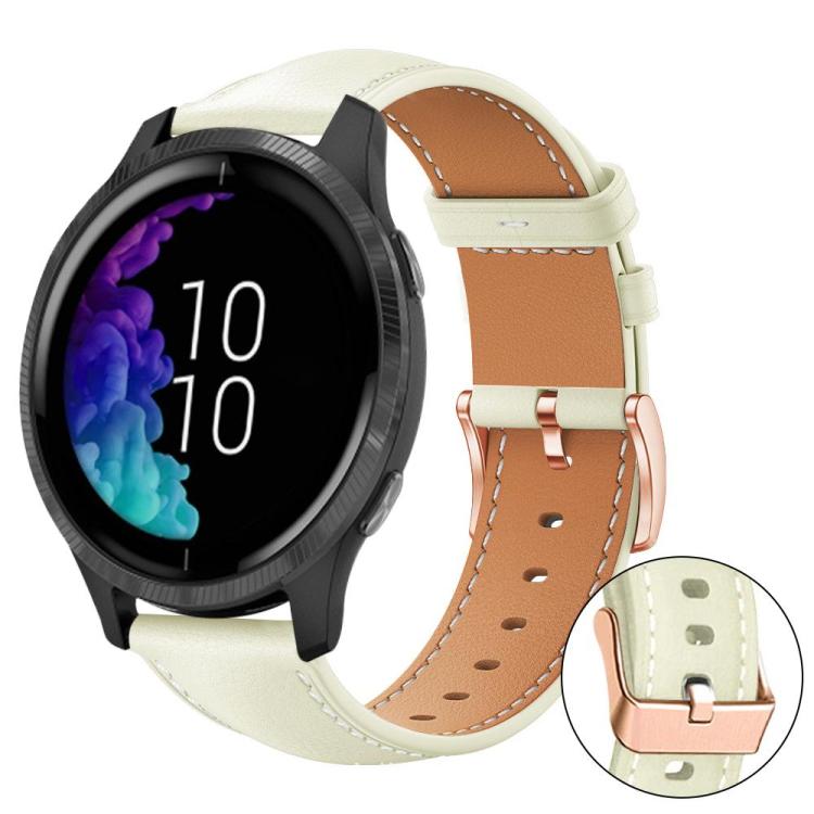 xDfind Flat Head Rose Gold Buckle Black Shark Fine Grain Vegan Leather Watch Band, 22mm