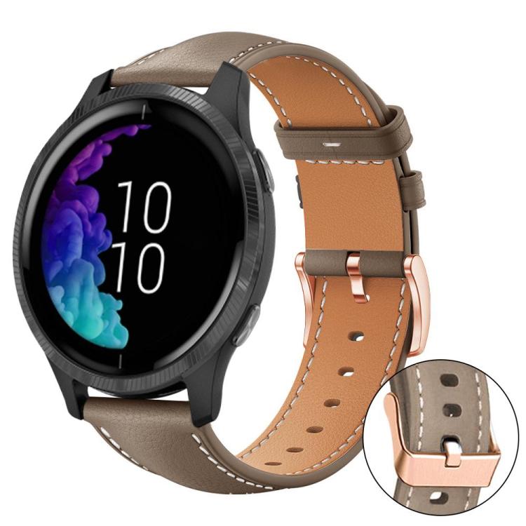 xDfind Flat Head Rose Gold Buckle Black Shark Fine Grain Vegan Leather Watch Band, 22mm