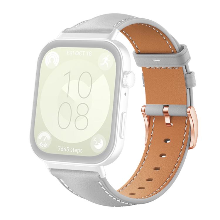 xDfind Rose Gold Buckle Black Shark Fine Grain Vegan Leather Watch Band, For Huawei Watch Fit4 Pro / Fit4 / Fit3