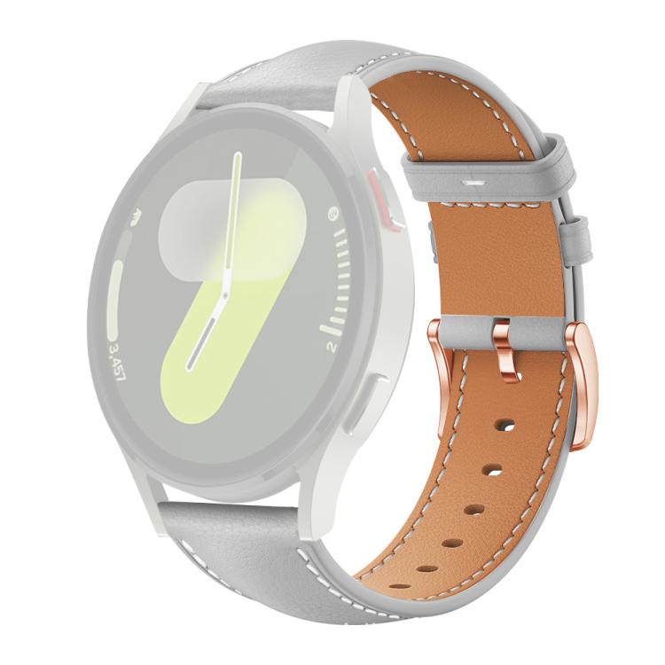 xDfind Rose Gold Buckle Black Shark Fine Grain Vegan Leather Watch Band, For Samsung Galaxy Watch7 / FE / 6 / 5 / 4