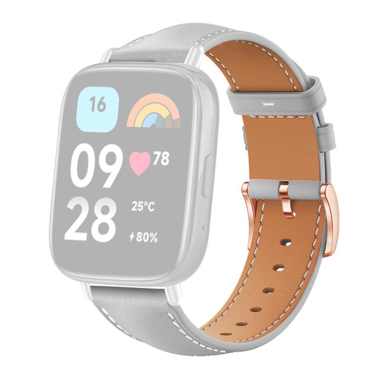 xDfind Rose Gold Buckle Black Shark Fine Grain Vegan Leather Watch Band, For Redmi Watch 3 Active / Watch 3 Lite