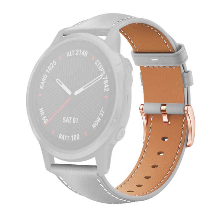 xDfind Rose Gold Buckle Black Shark Fine Grain Vegan Leather Watch Band, For Garmin Fenix 8/7S/6S/5S 20mm