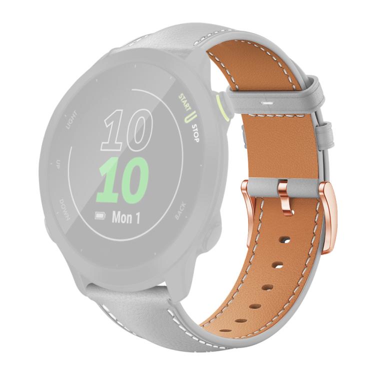 xDfind Rose Gold Buckle Black Shark Fine Grain Vegan Leather Watch Band, For Garmin Forerunner 45 / 45S / Swim 2