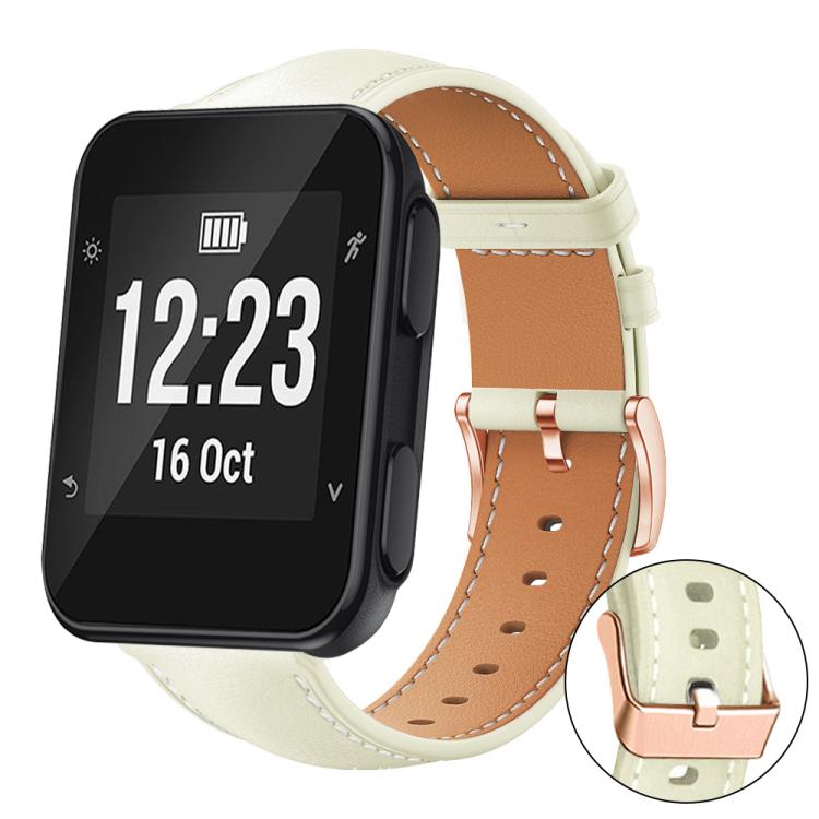 xDfind Rose Gold Buckle Black Shark Fine Grain Vegan Leather Watch Band, For Garmin Forerunner 35/30/35j