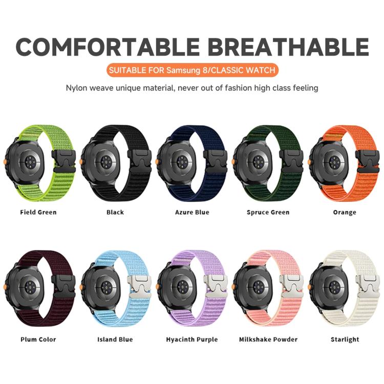 xDfind Parachute Buckle Mountain Pattern Nylon Watch Band, For Samsung Galaxy Watch8 / Watch8 Classic