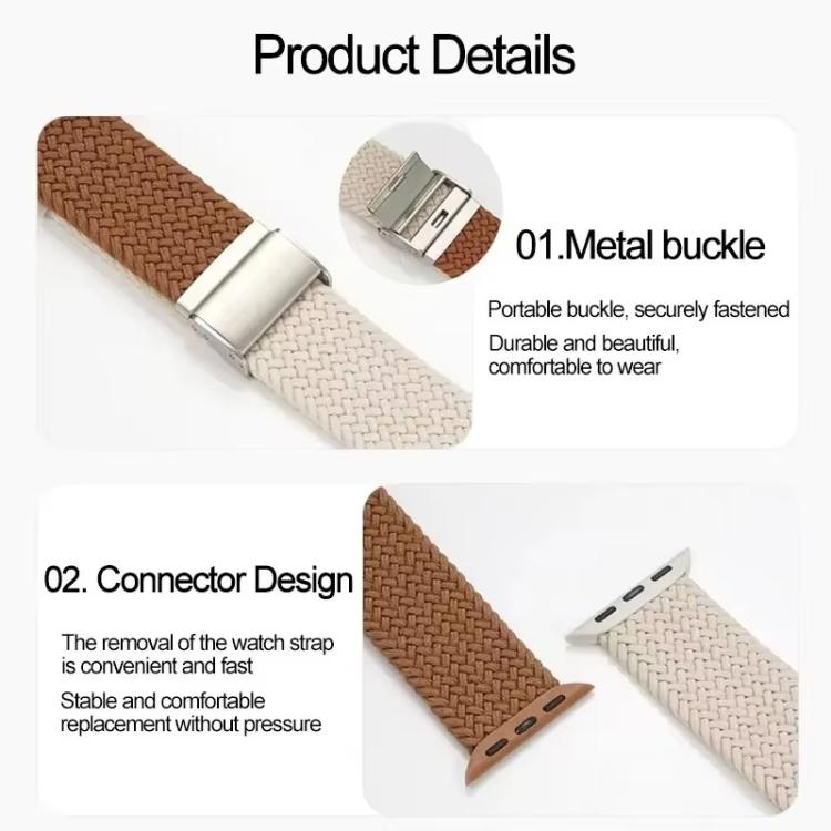 xDfind Buckle-fastening Stitching Braided Nylon Watch Band, For Apple Watch 42 / 44 / 45 / 46 / 49mm