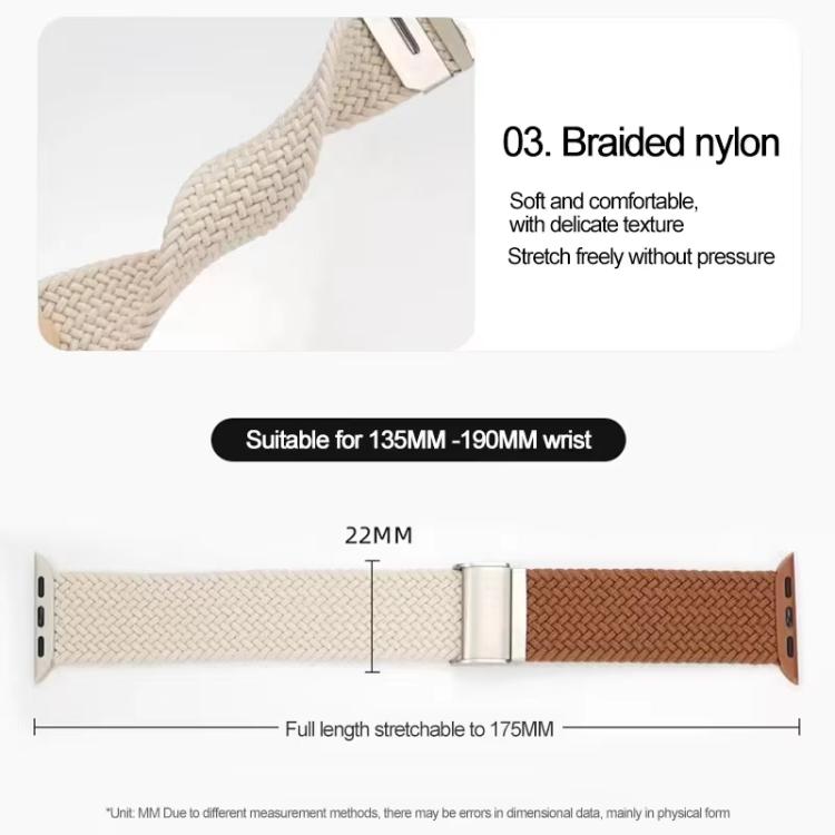xDfind Buckle-fastening Stitching Braided Nylon Watch Band, For Apple Watch 42 / 44 / 45 / 46 / 49mm